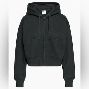 TNA Black Cropped Zip-Up Hoodie